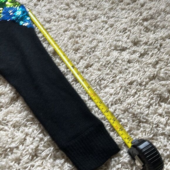 Vintage 90s Black Angora Blend Sequin Pullover Sweater Shoulder Pads Size S - Picture 8 of 14